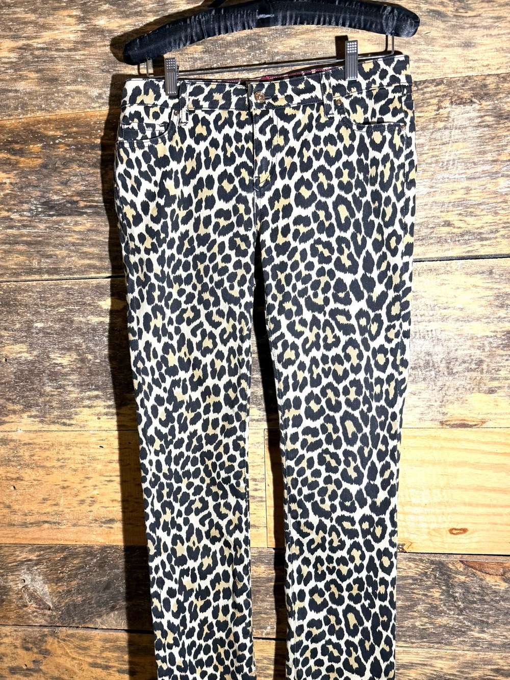Kate Spade Leopard Print Perry Street Skinny Jeans - Black, White & Tan